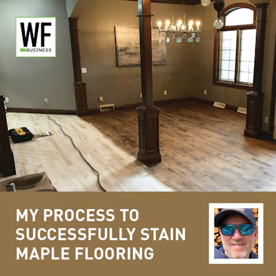 In our part of the country, staining maple floors is a typical part of the business, but it has to be done carefully.