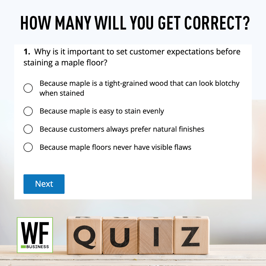 Quiz Staining Maple Flooring