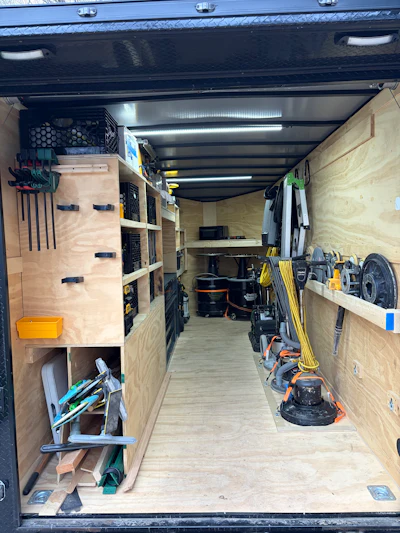 All of Rankin's sanding machines are strapped down, secured with built in anchors.