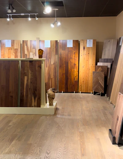 Dux builds his own 30-by-80-inch panels to showcase the true character of the wood.