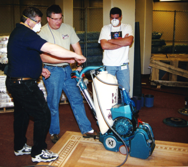 Todd McDonald (center) teaches at an NWFA school in St. Louis in December 2000.