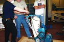 Todd McDonald (center) teaches at an NWFA school in St. Louis in December 2000.