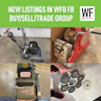 WE Business logo and new listings announcement for Facebook buy/sell/trade group with industrial equipment images