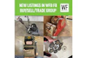 WE Business logo and new listings announcement for Facebook buy/sell/trade group with industrial equipment images
