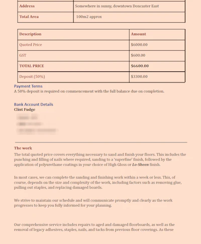 Estimate Page 2