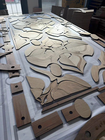 For many of his projects, Vivash uses his local library's large-format printer to print a template true-to-size.