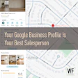 Google Business Profile for KMS Wood Floors LLC showing location map, 5-star rating, and wood flooring photos