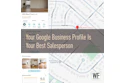Google Business Profile for KMS Wood Floors LLC showing location map, 5-star rating, and wood flooring photos