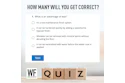 WF Business quiz question about wax advantages with multiple choice options and Next button