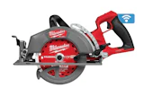 Milwaukee cordless circular saw with 7-1/4 inch framing blade and WiFi connectivity indicator