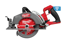 Milwaukee cordless circular saw with 7-1/4 inch framing blade and WiFi connectivity indicator