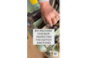 Technician inspecting electrical switches and fuses inside industrial machinery during maintenance checkup